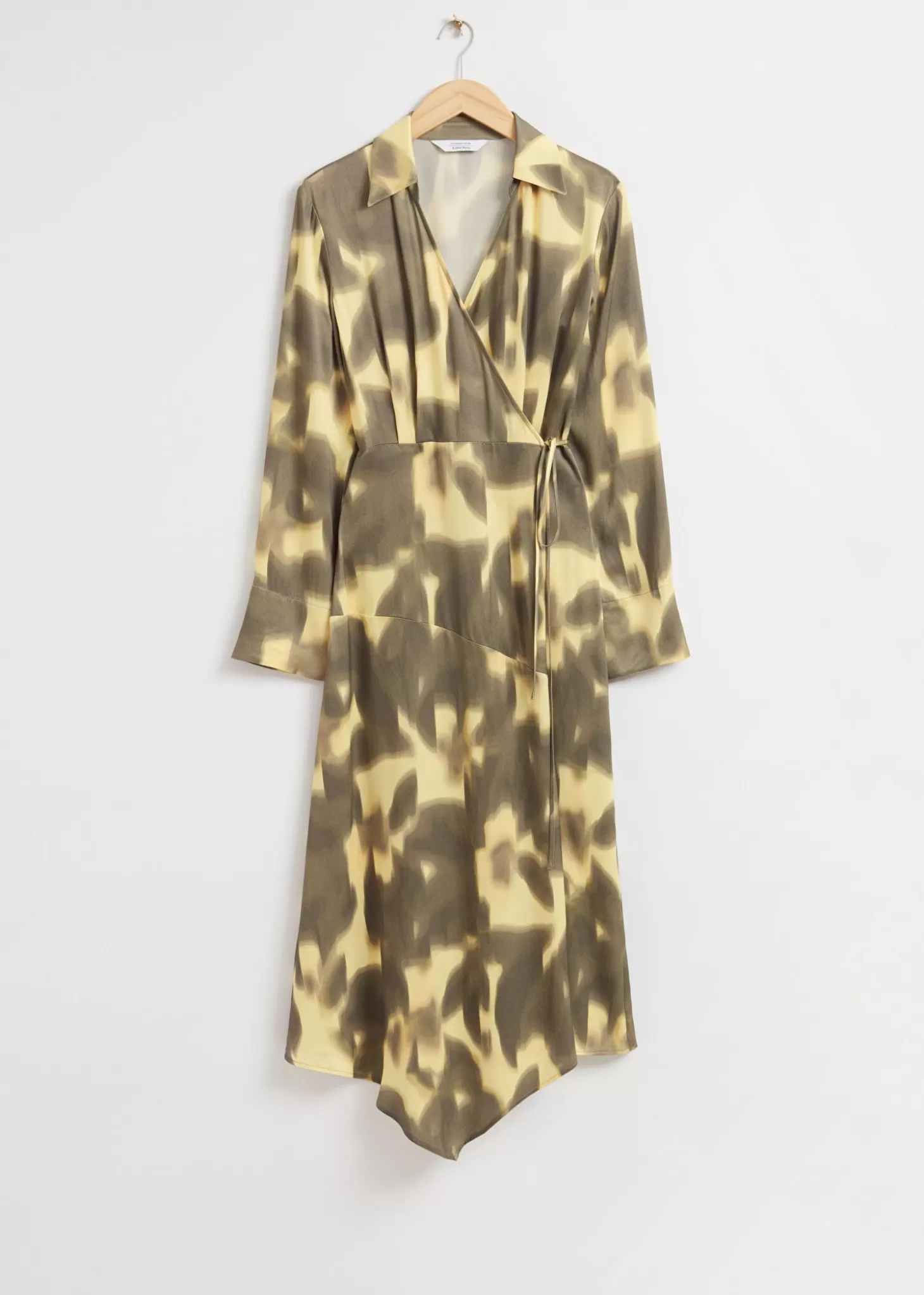 Fashion & Other Stories Asymmetrisk Midi Sla-Om Kjole Brun Og Gul