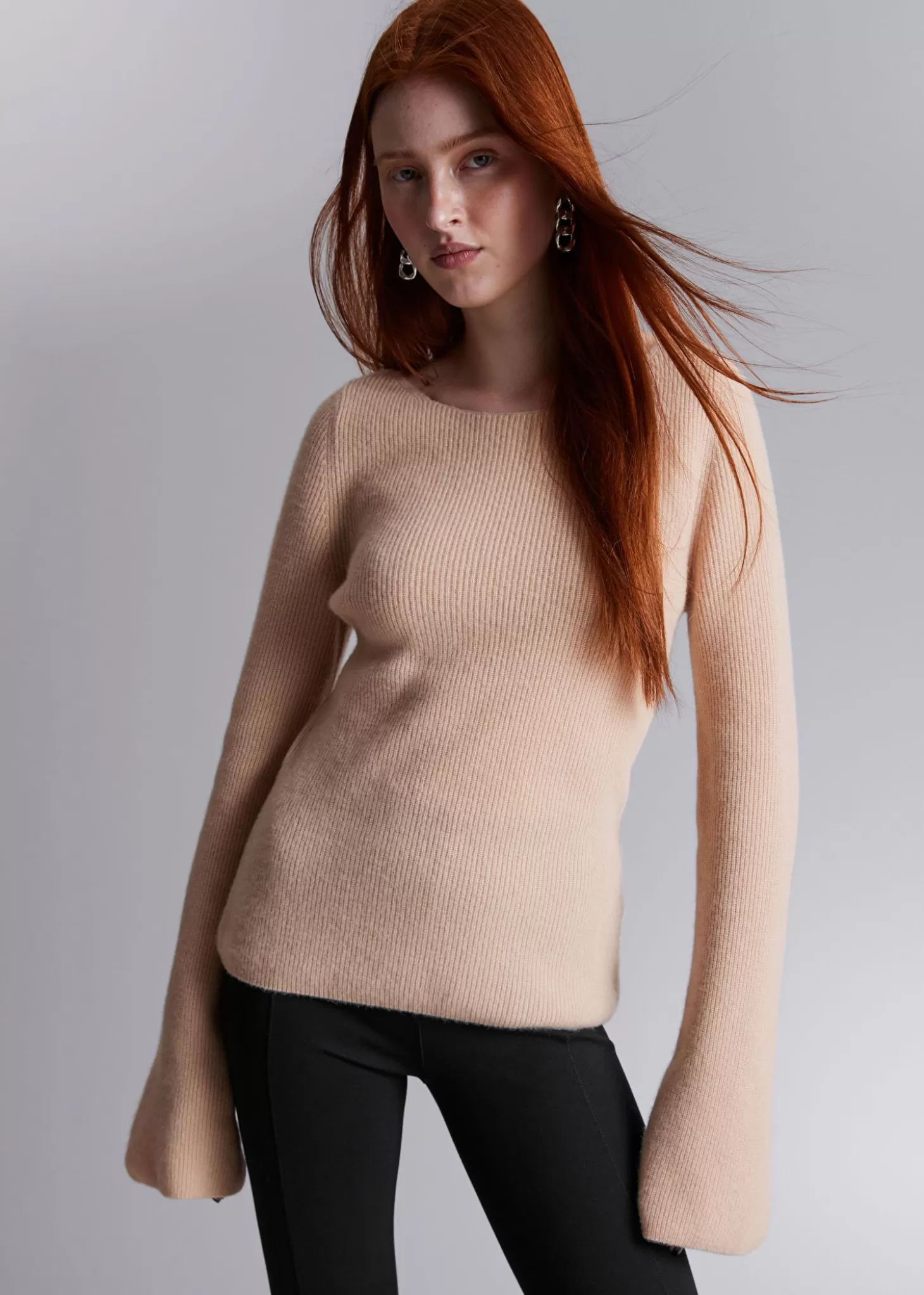 New & Other Stories Bell Sleeve Cashmere Jumper Fersken
