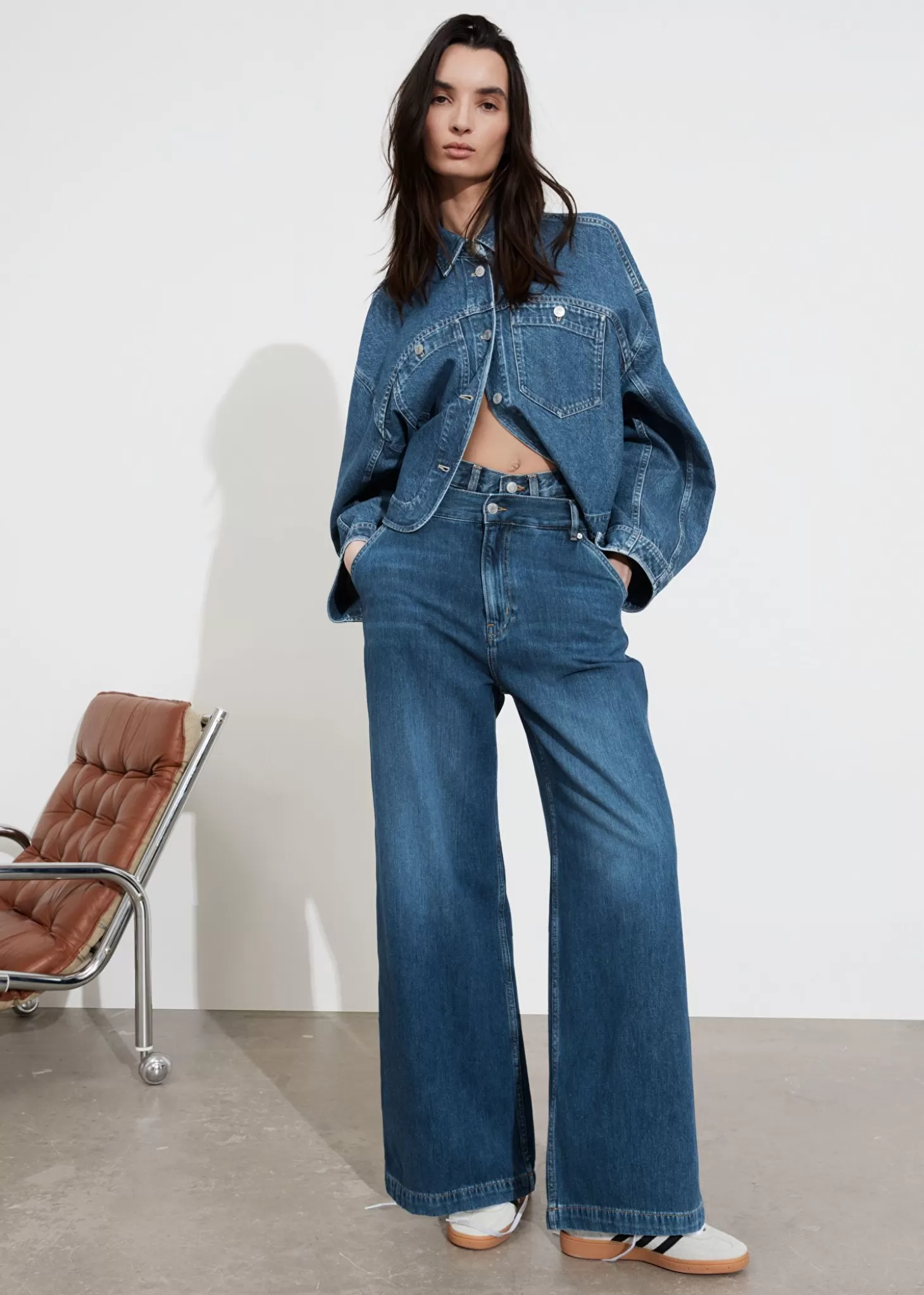 Outlet & Other Stories Boxy Denimjakke Mellem Bla