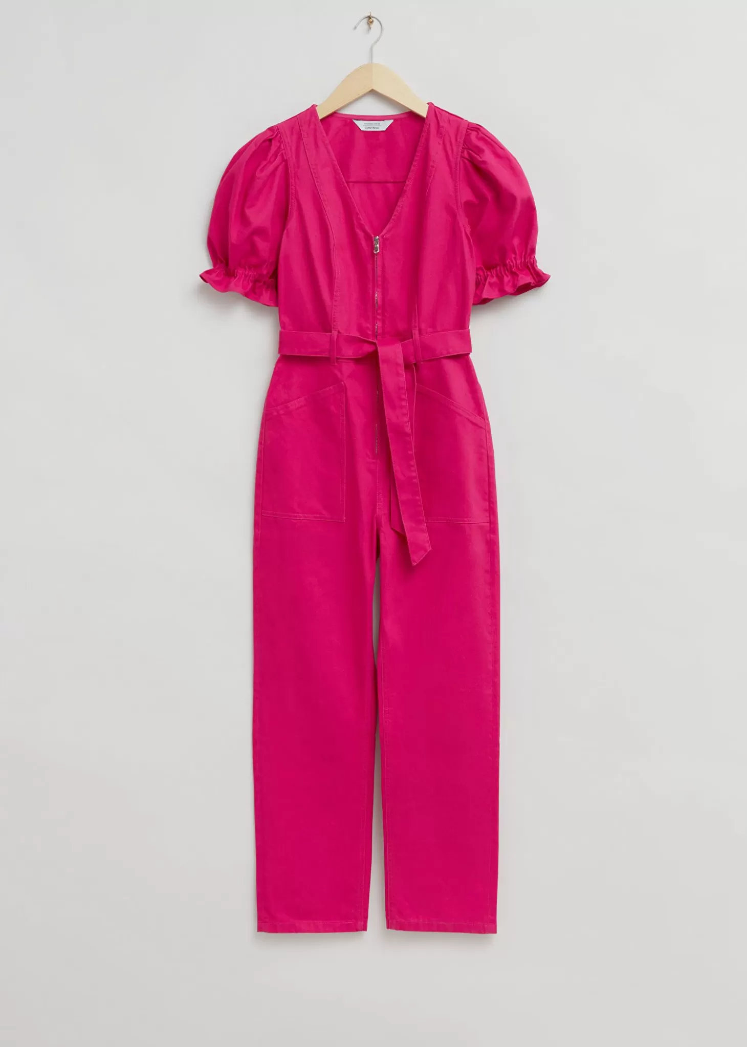 Cheap & Other Stories Feminin Pufaerme Jumpsuit Med V-Hals Lyserod