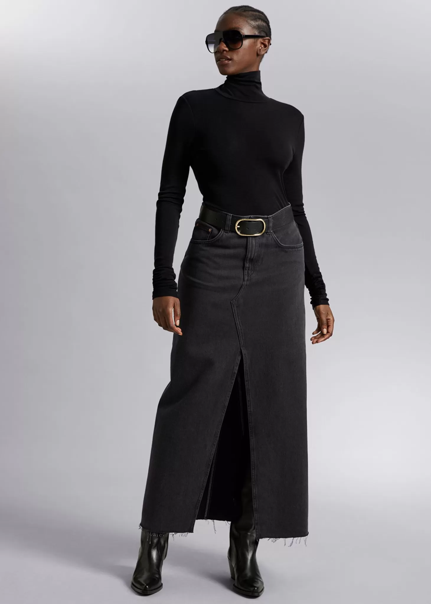 Sale & Other Stories Langaermet Ulden Rullekrave Top Sort