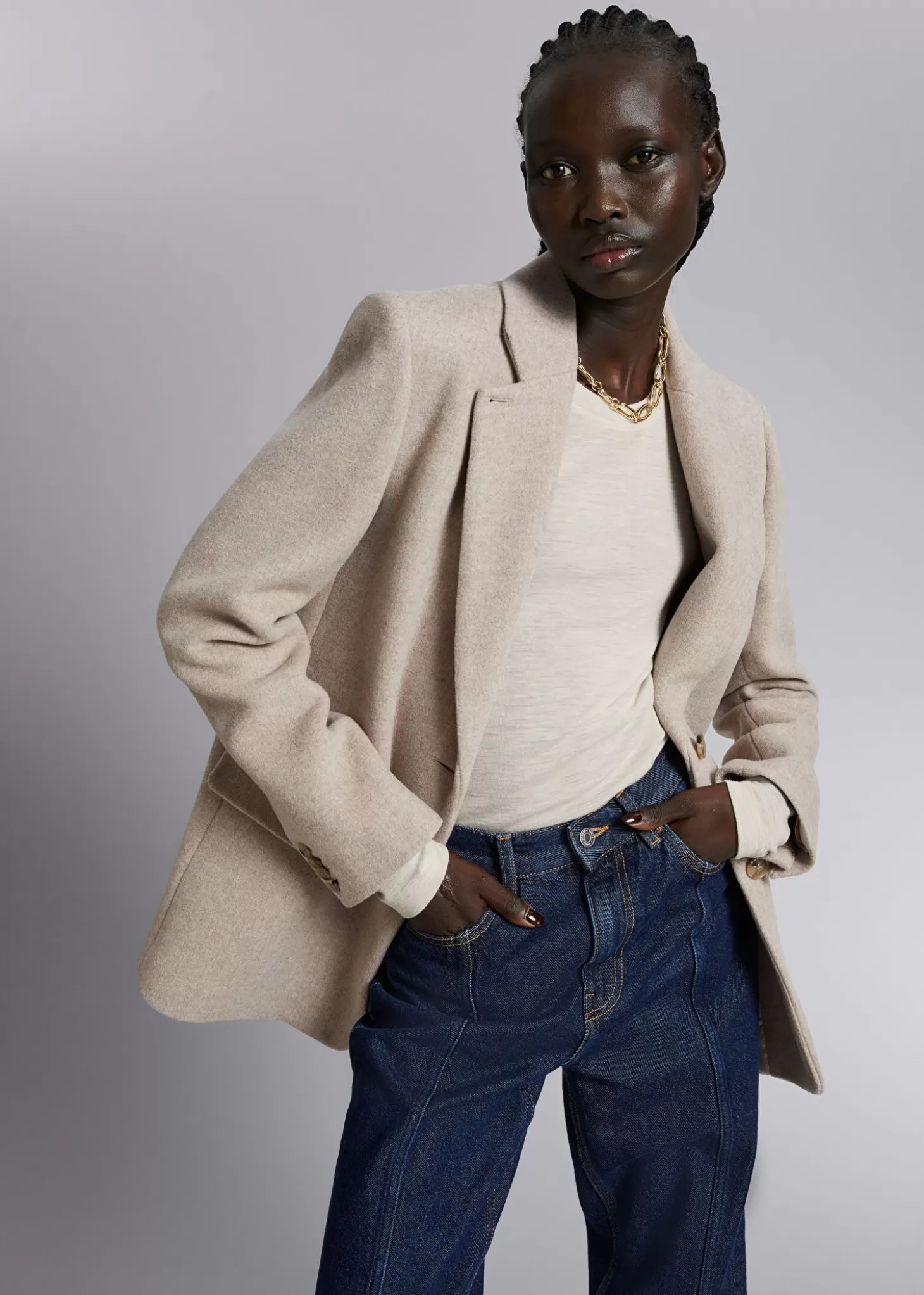 Store & Other Stories Oversize Blazer Beige