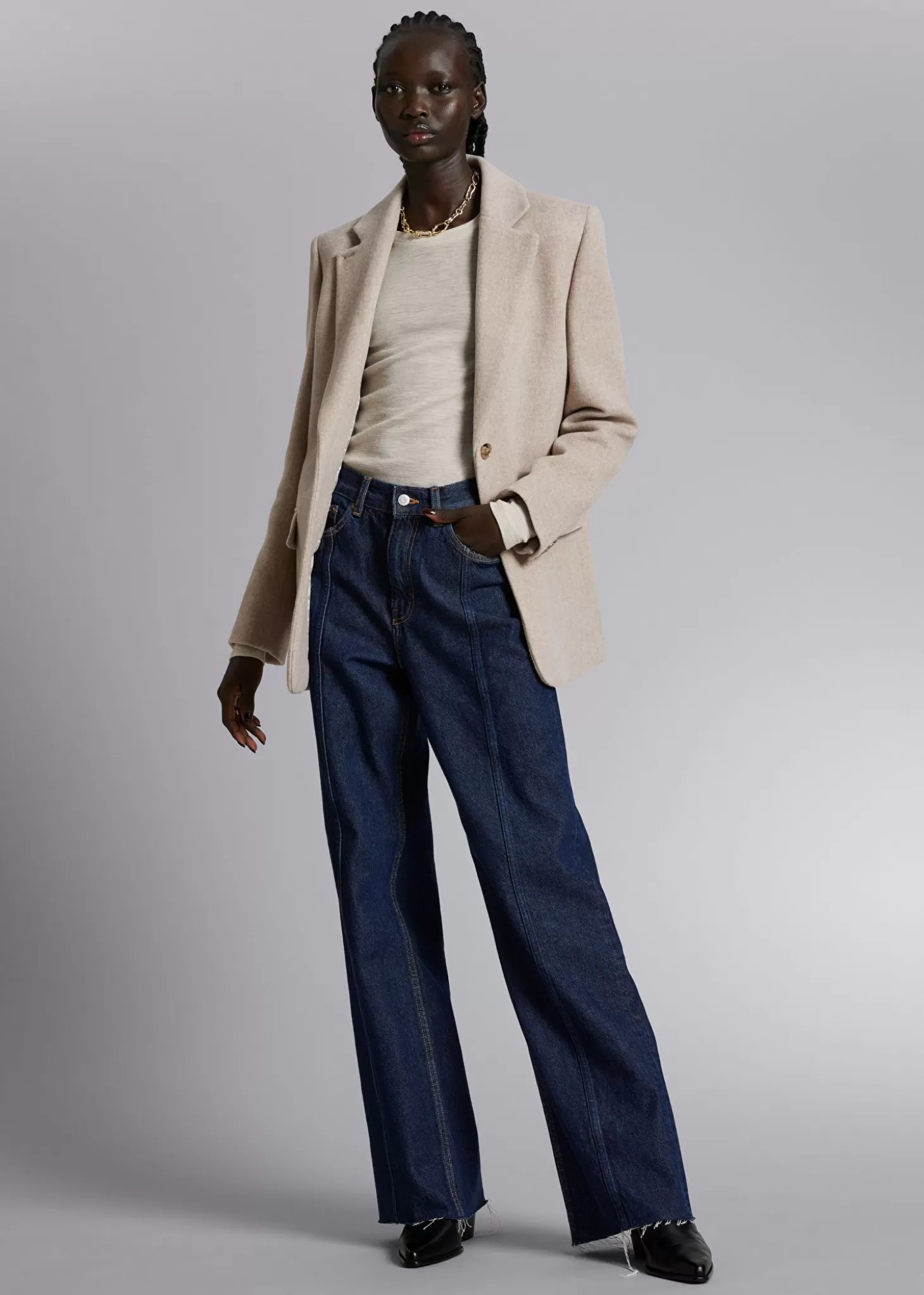 Store & Other Stories Oversize Blazer Beige