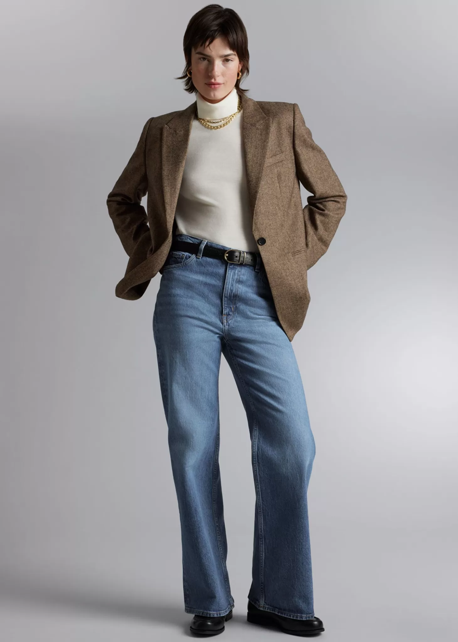 Clearance & Other Stories Oversized Pinstripe Blazer Brun