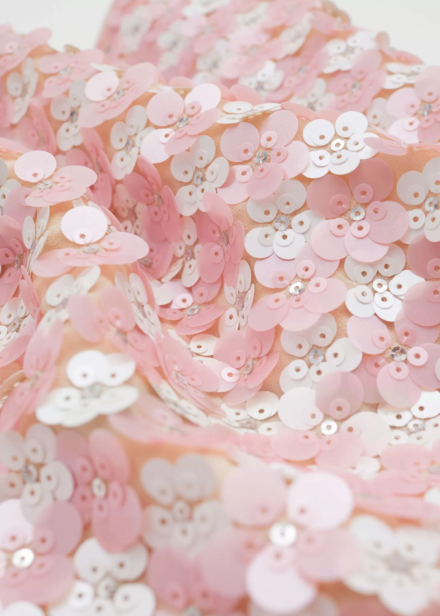 Shop & Other Stories Pailletnederdel Med Hoj Talje Pink/Hvide Blomsterpailletter