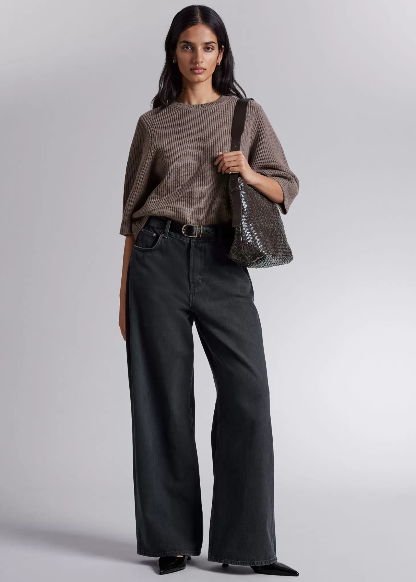 Cheap & Other Stories Ribbet Merino Top Brun