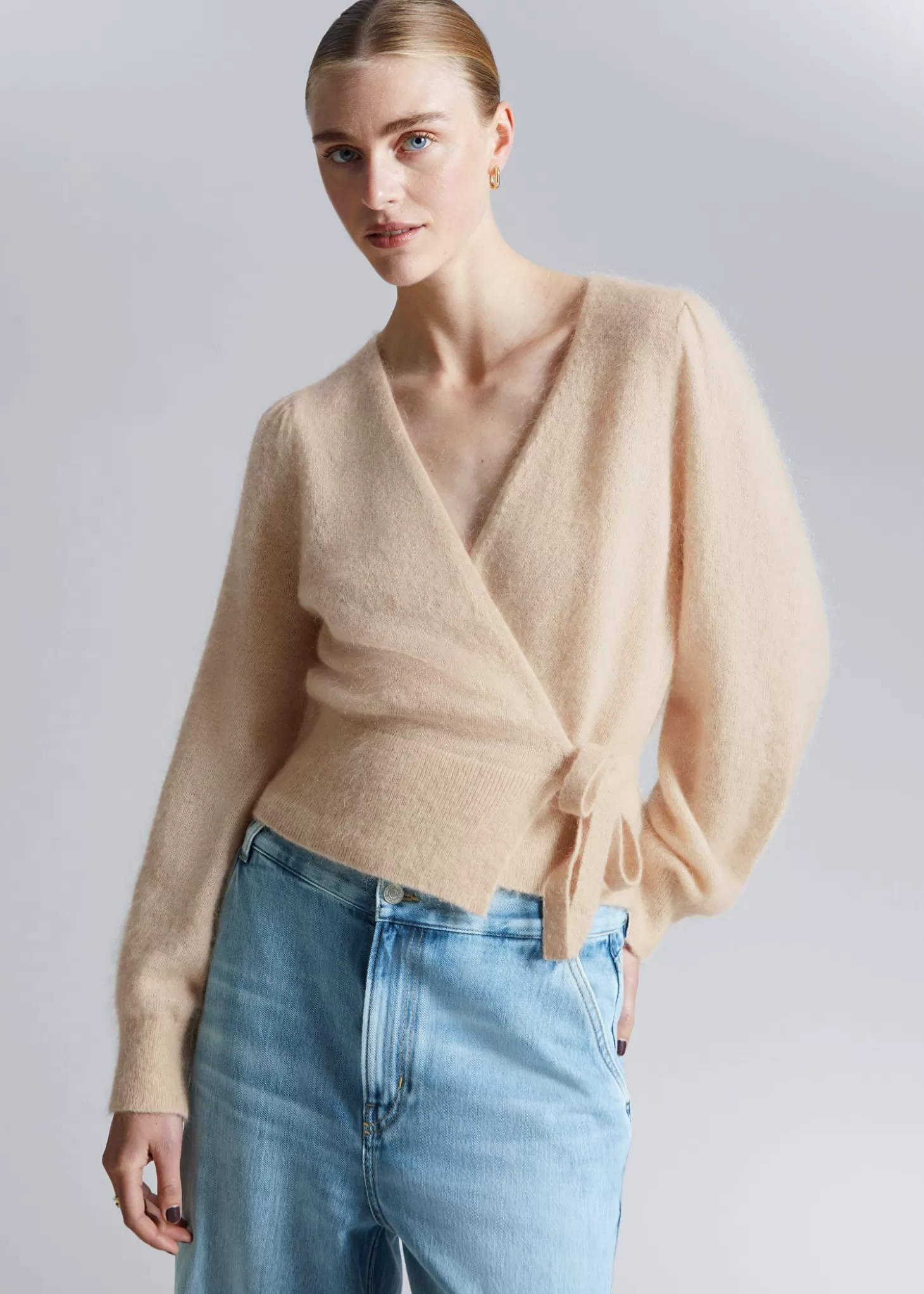 Best & Other Stories Strikket Wrap Cardigan Beige