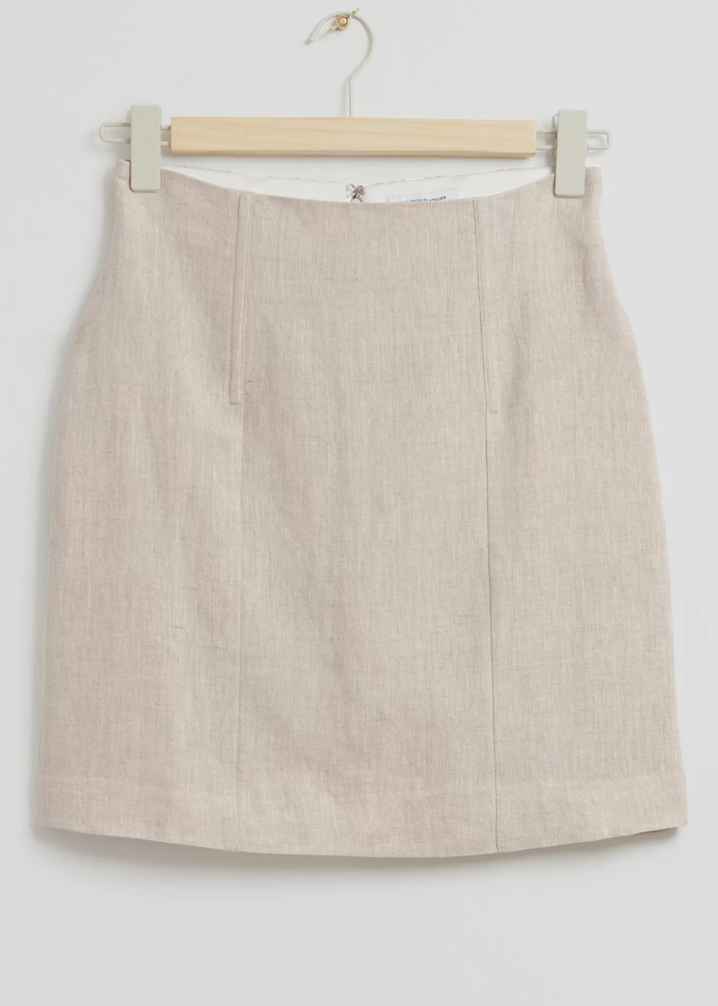 Cheap & Other Stories Struktureret Hojtaljet Linned Nederdel Lys Beige